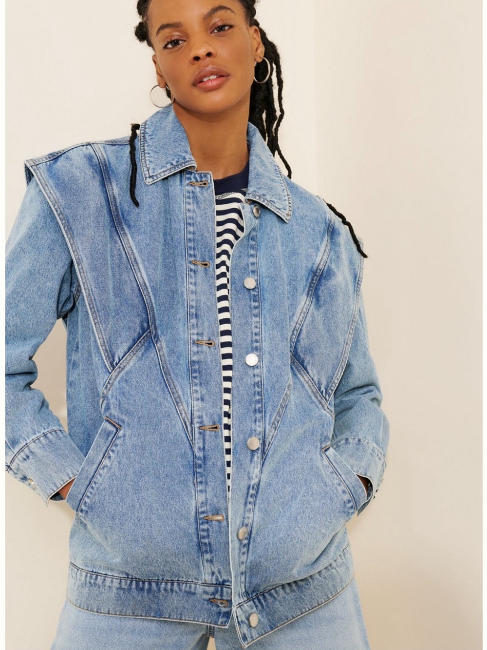 EUC Light Blue Denim Jacket - Women’s Oversized Jean Jacket